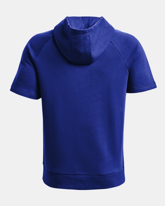 Men's UA Rival Fleece Short Sleeve Hoodie, Blue, pdpMainDesktop image number 5